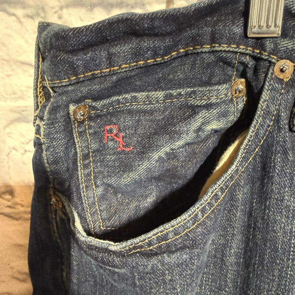 Y2K Polo Ralph Lauren D-3 Relaxed Dark Wash Jeans, Size 40x34 *see description* - Picture 7 of 12